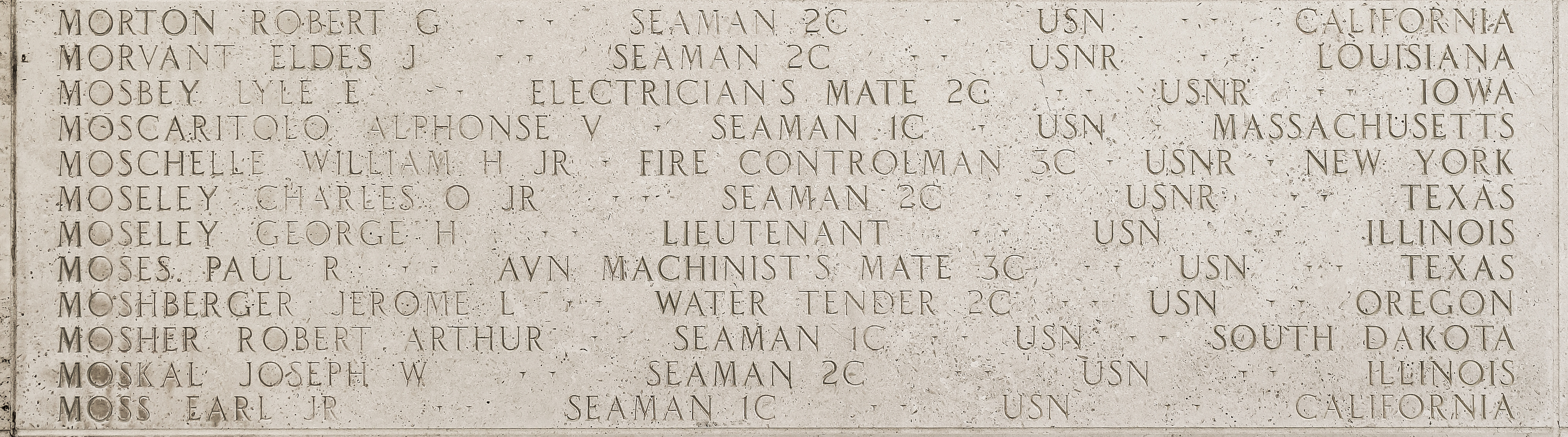 William H. Moschelle, Fire Controlman Third Class